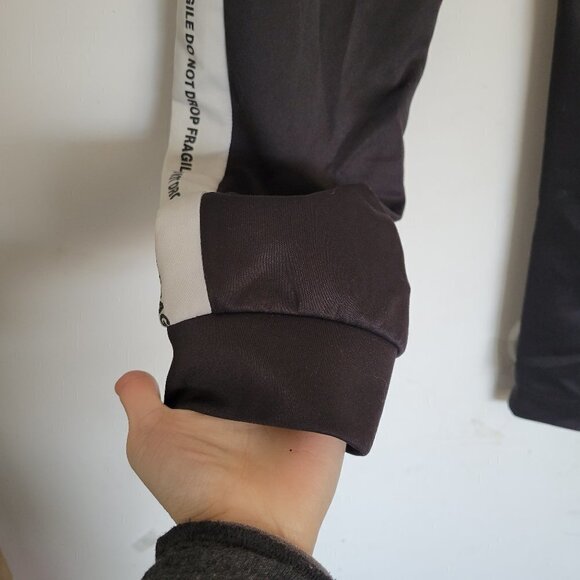 Nike Fragile Do Not Drop Spell Out Jogger Long Sweat Pants Black White Sz Medium - Picture 4 of 14